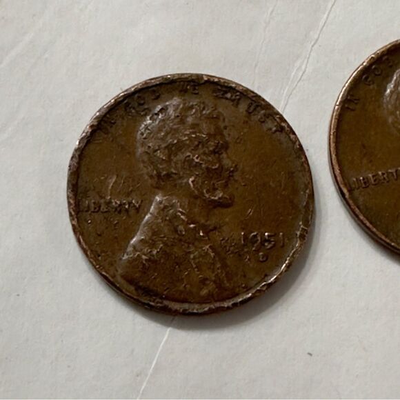 1951D & 1952D Wheat Penny Rare Coins - Picture 10 of 11